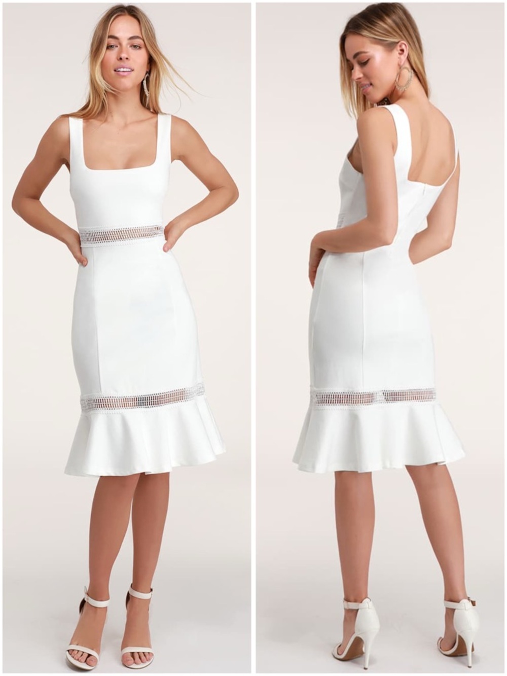 Lulus Martini Mama White Crochet Midi Dress ▫️⚜️🤍